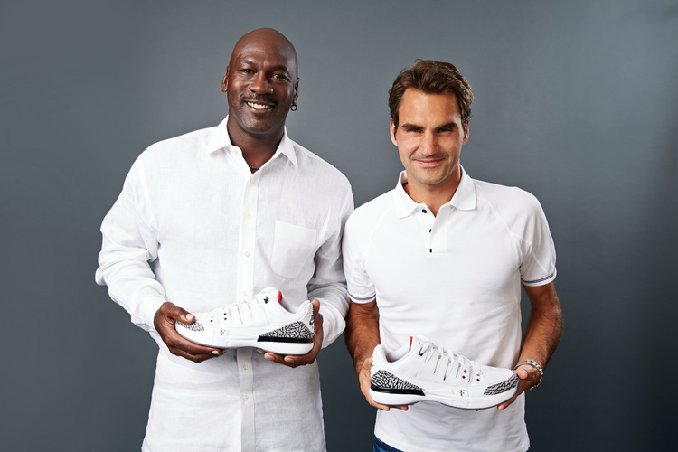 michael jordan with the tennis shoes