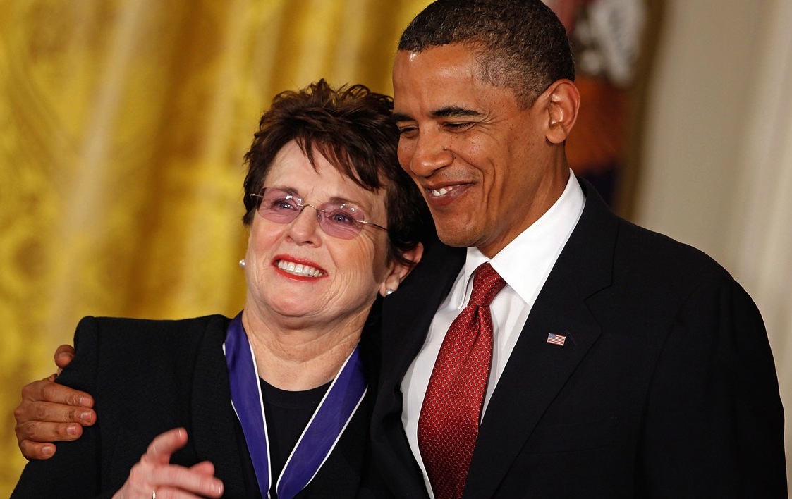  President Obama and Billie Jean King Sochi Winter Olympics