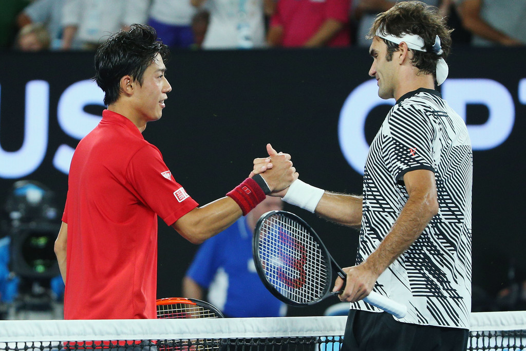 Roger Federer and Kei Nishikori