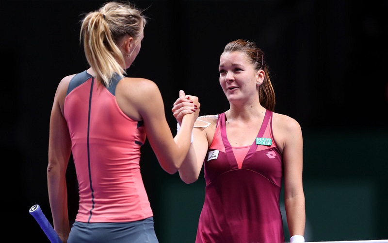 Maria Sharapova and Agnieszka Radwanska Maria Sharapova and Agnieszka Radwanska