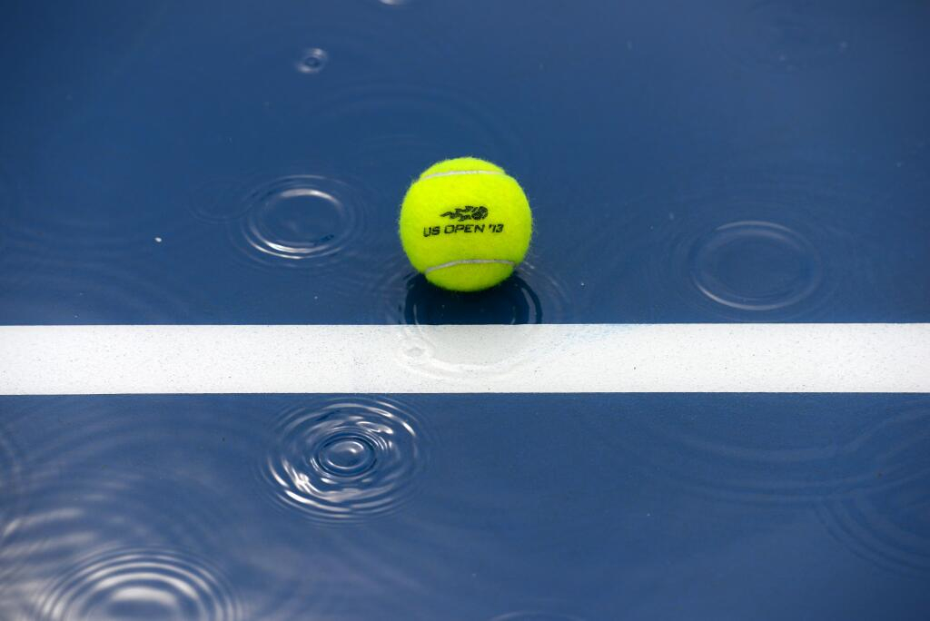 US Open 2013 rain delay and tennis ball