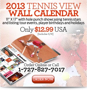 Tennis View Wall Calendar Gift