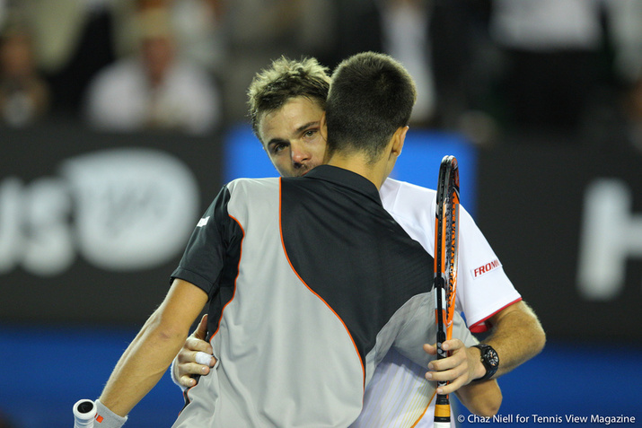 Stanislas Wawrinka and Novak Djokovic