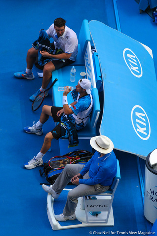 Patrick Rafter and Lleyton Hewitt Australian Open 2014
