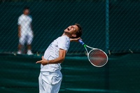 Wimbledon Practice: Roger Federer and Dominic Thiem