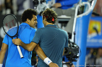 Jo-Wilfried Tsonga and Roger Federer Australian Open 2014