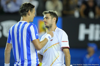 Tomas Berdych and Stanislas Wawrinka Australian Open 2014